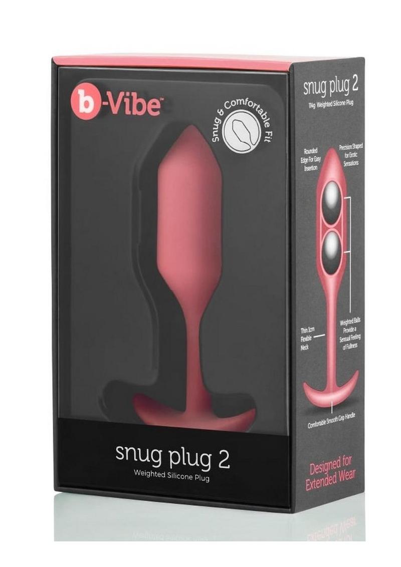 Tapón anal de silicona con peso B-Vibe Snug Plug 2 - Coral