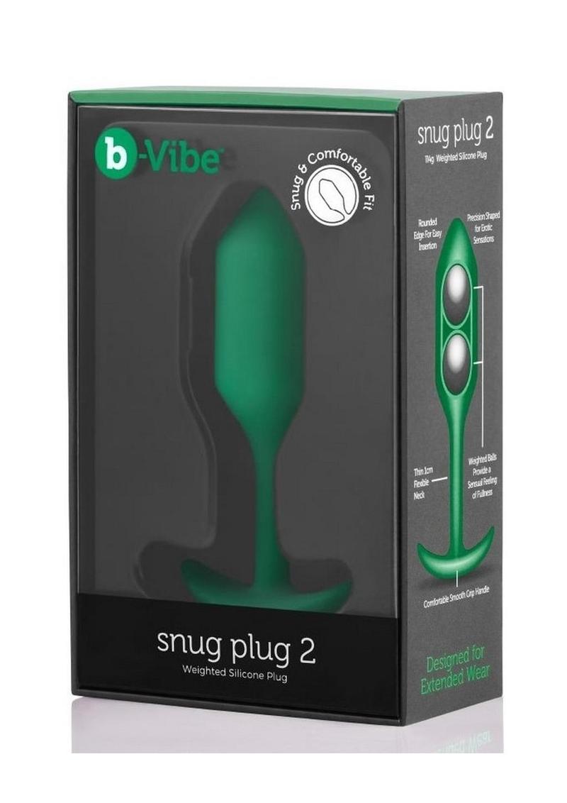 Tapón anal de silicona con peso B-Vibe Snug Plug 2 - Verde
