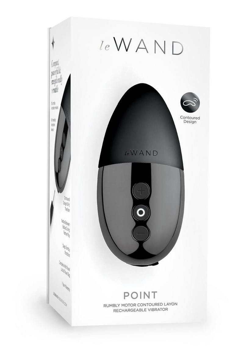 Mini masajeador contorneado de silicona recargable Le Wand Point - Negro