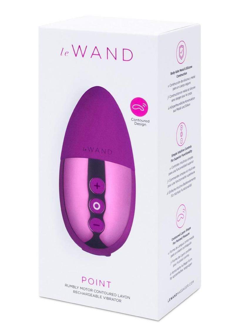 Mini masajeador contorneado de silicona recargable Le Wand Point - Cereza