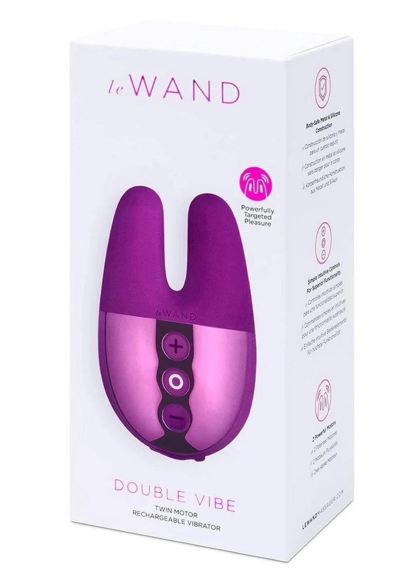 Vibrador de silicona recargable Le Wand Double Vibe - Cereza