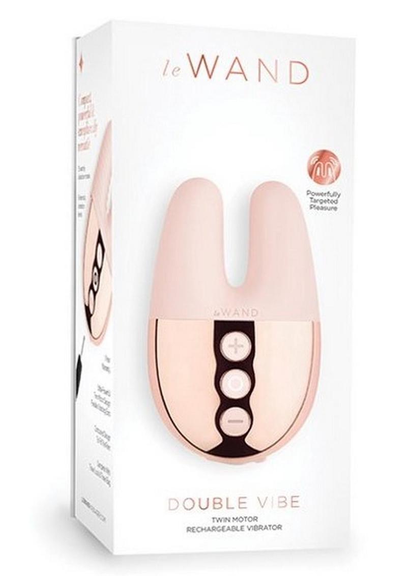 Vibrador de silicona recargable Le Wand Double Vibe - Oro rosa