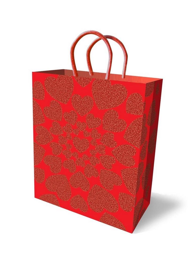 Bolsa de regalo con corazones brillantes