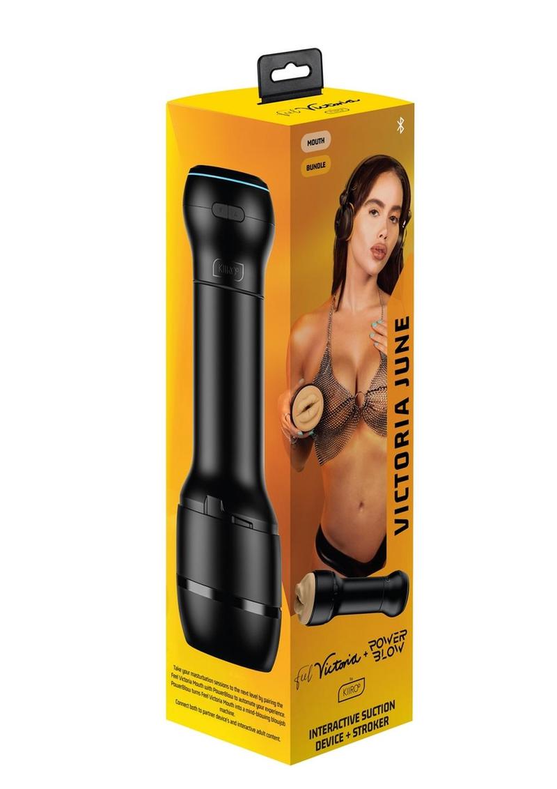 Kit de masturbación Kiiroo Powerblow and Feel Victoria June - Boca - Negro/Vainilla