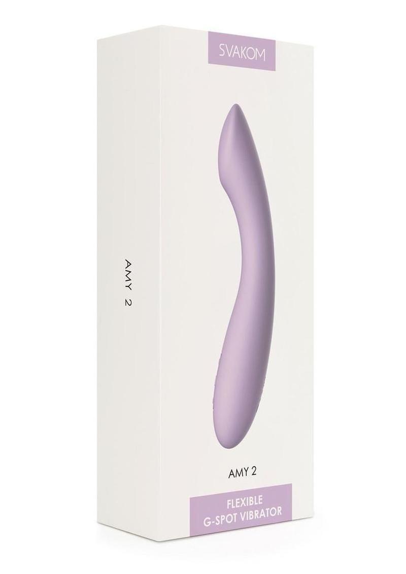 Vibrador de silicona recargable Svakom Amy 2 - Lila pastel