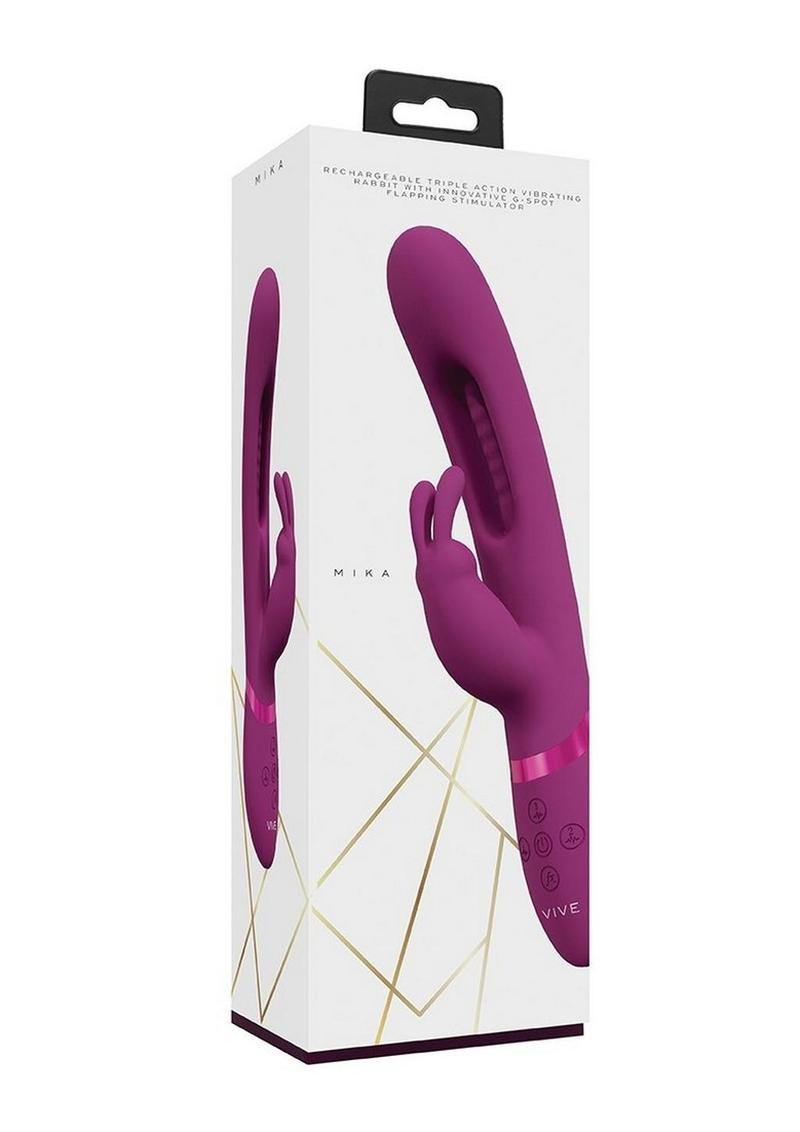 Vibrador conejito recargable Vive Mika con triple motor y estimulador del punto G - Rosa