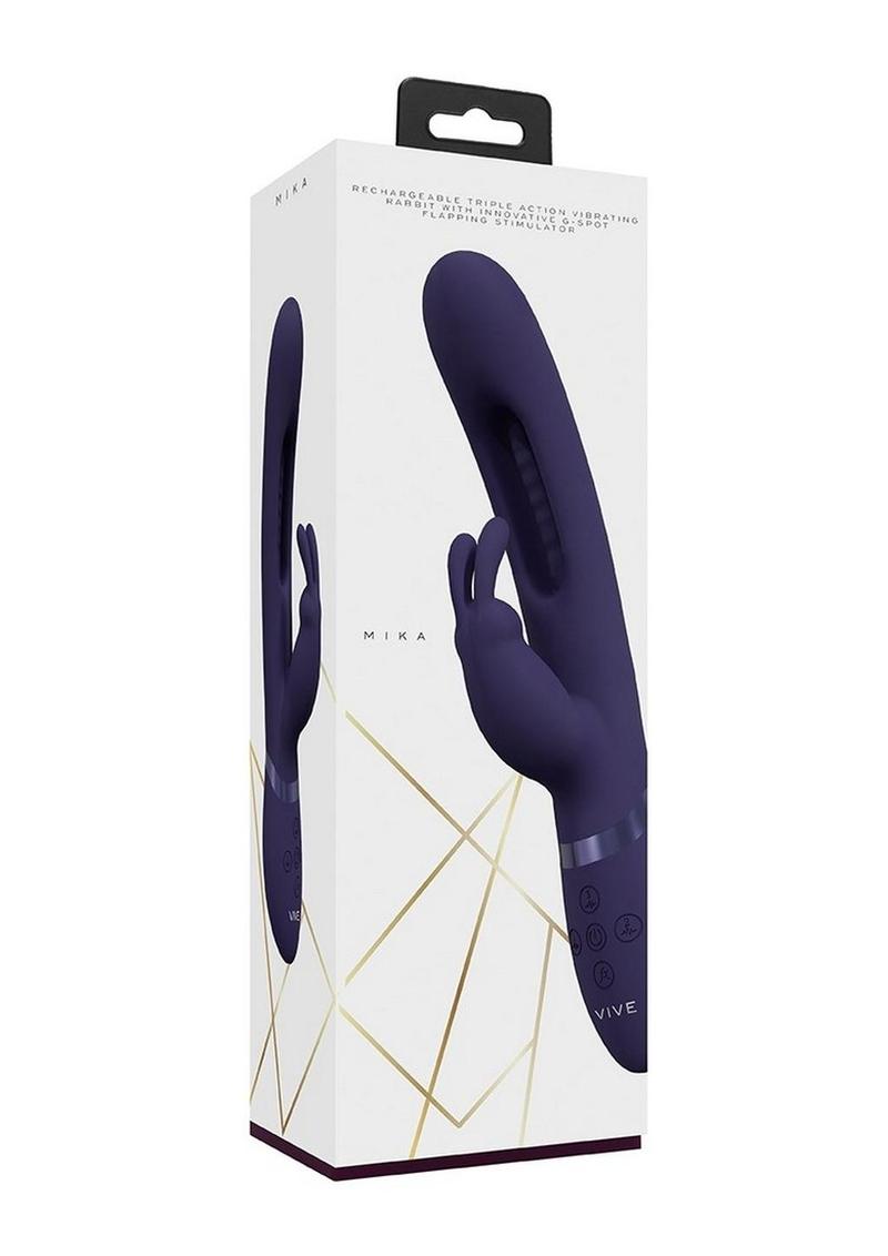 Vibrador conejito recargable Vive Mika con triple motor y estimulador del punto G - Morado