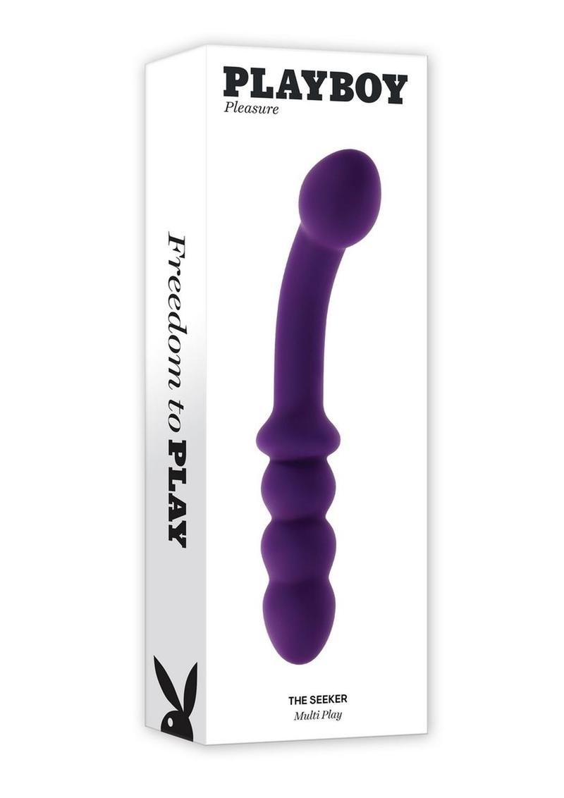 Vibrador doble de silicona recargable Playboy The Seeker - Morado