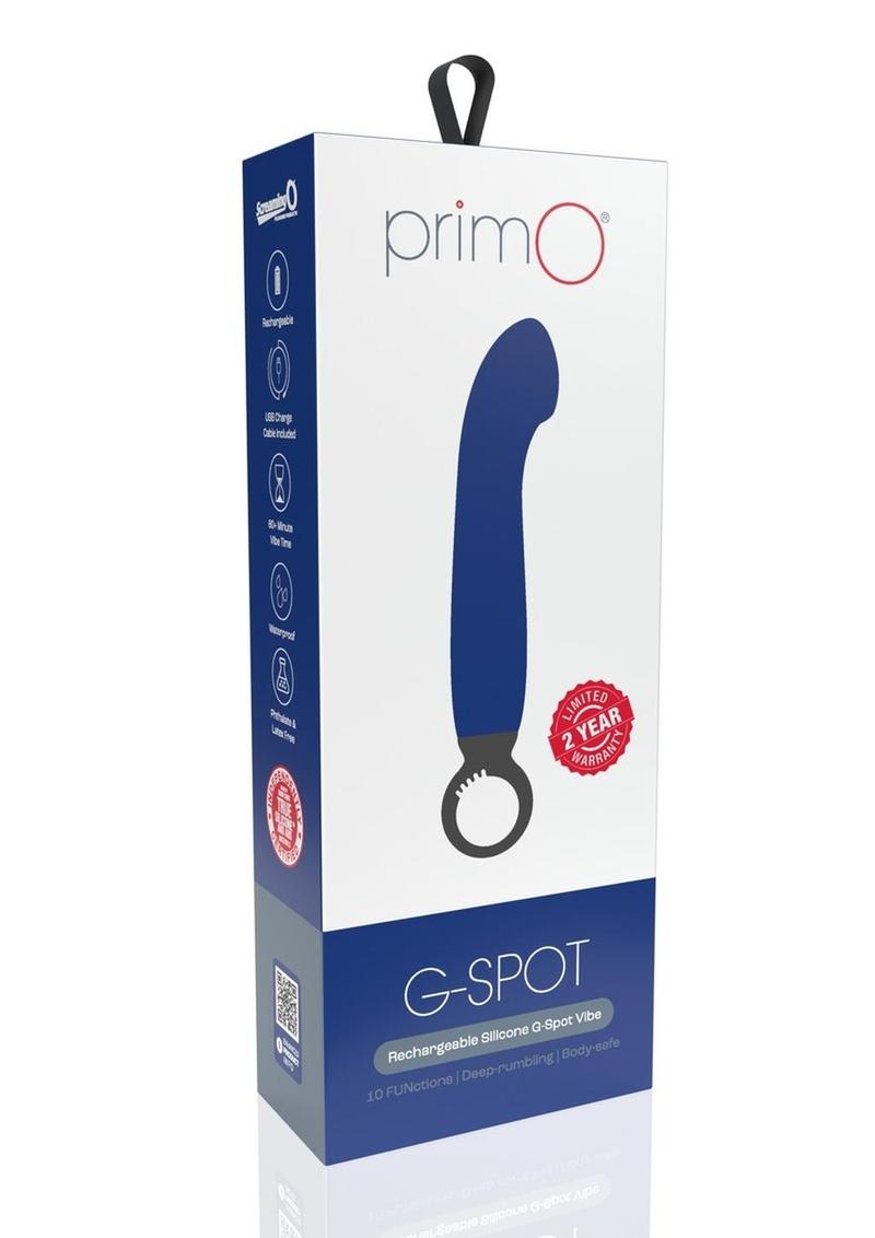 Vibrador de silicona recargable PrimO G-Spot - Azul marino