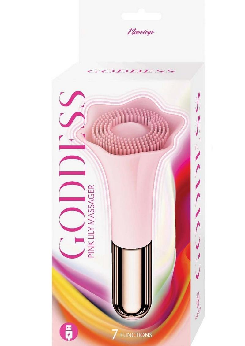 Masajeador de silicona recargable Goddess Pink Lily - Rosa