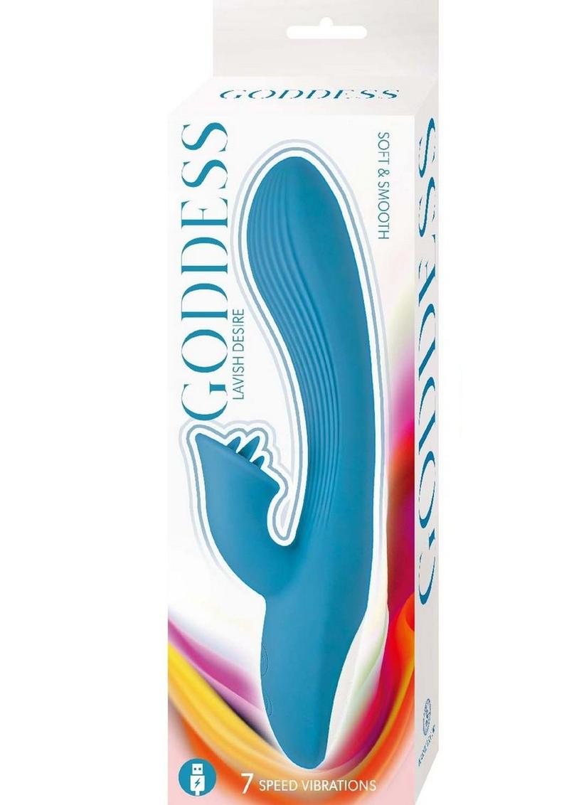 Vibrador de silicona recargable Goddess Lavish Desire - Azul