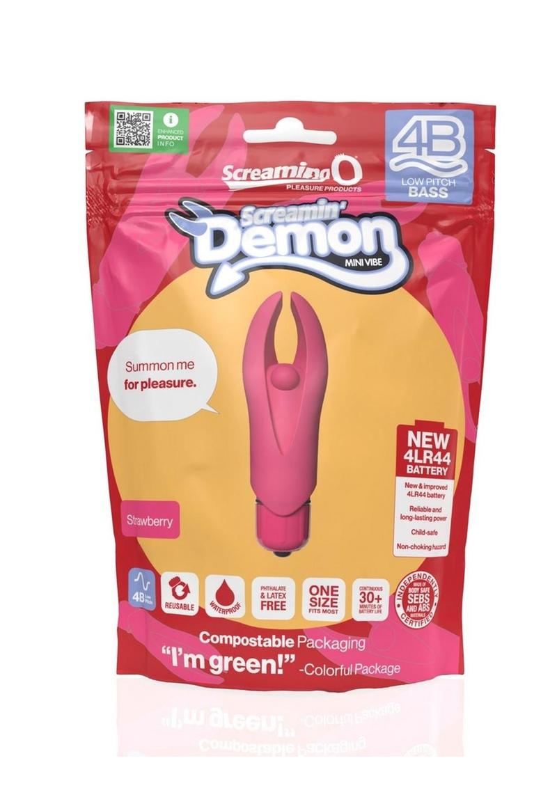 Mini vibrador de silicona 4B Demon para estimular el clítoris - Fresa