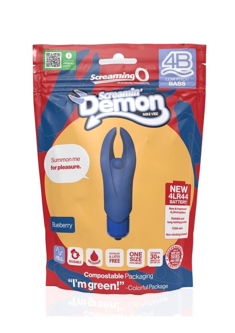 Mini vibrador de silicona 4B Demon para estimular el clítoris - Arándano