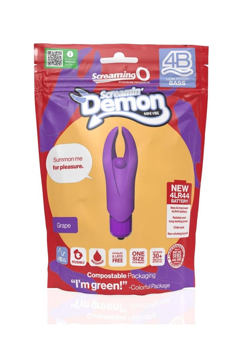 Mini vibrador de silicona 4B Demon para estimular el clítoris - Uva