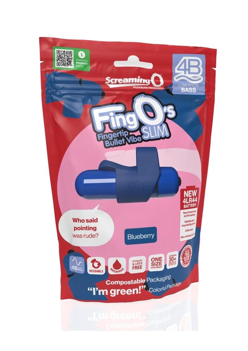 Vibrador de dedo delgado 4B FingO - Arándano