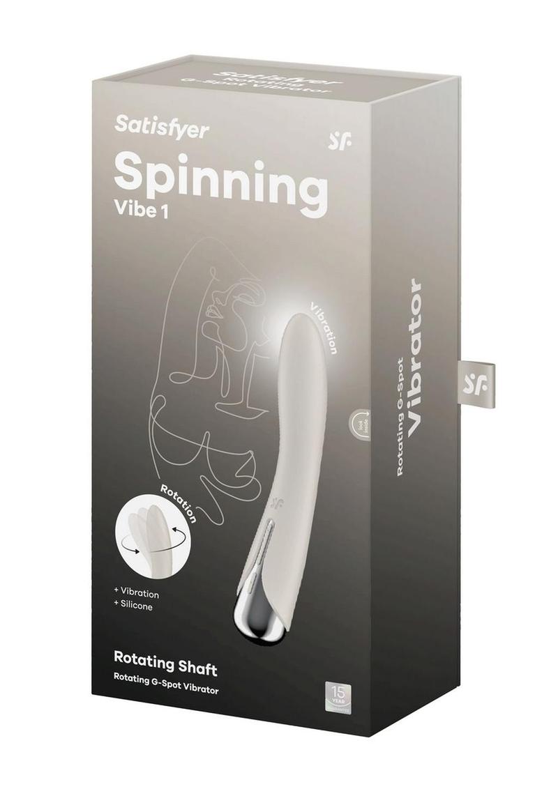 Vibrador giratorio de silicona Satisfyer Spinning Vibe 1 recargable para el punto G - Beige