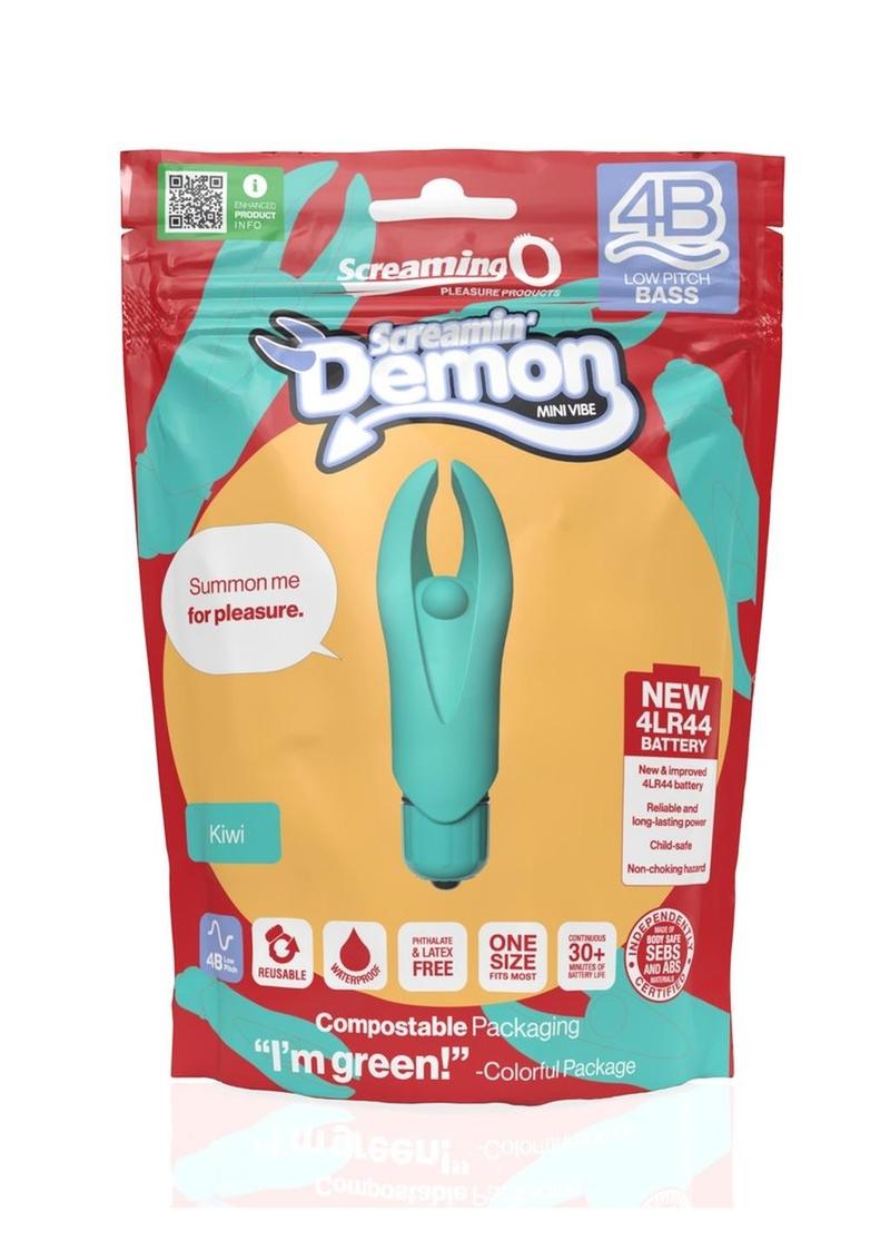 Mini vibrador de silicona 4B Demon para estimular el clítoris - Kiwi