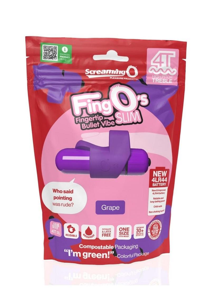 Vibrador de dedo delgado 4T FingO - Uva
