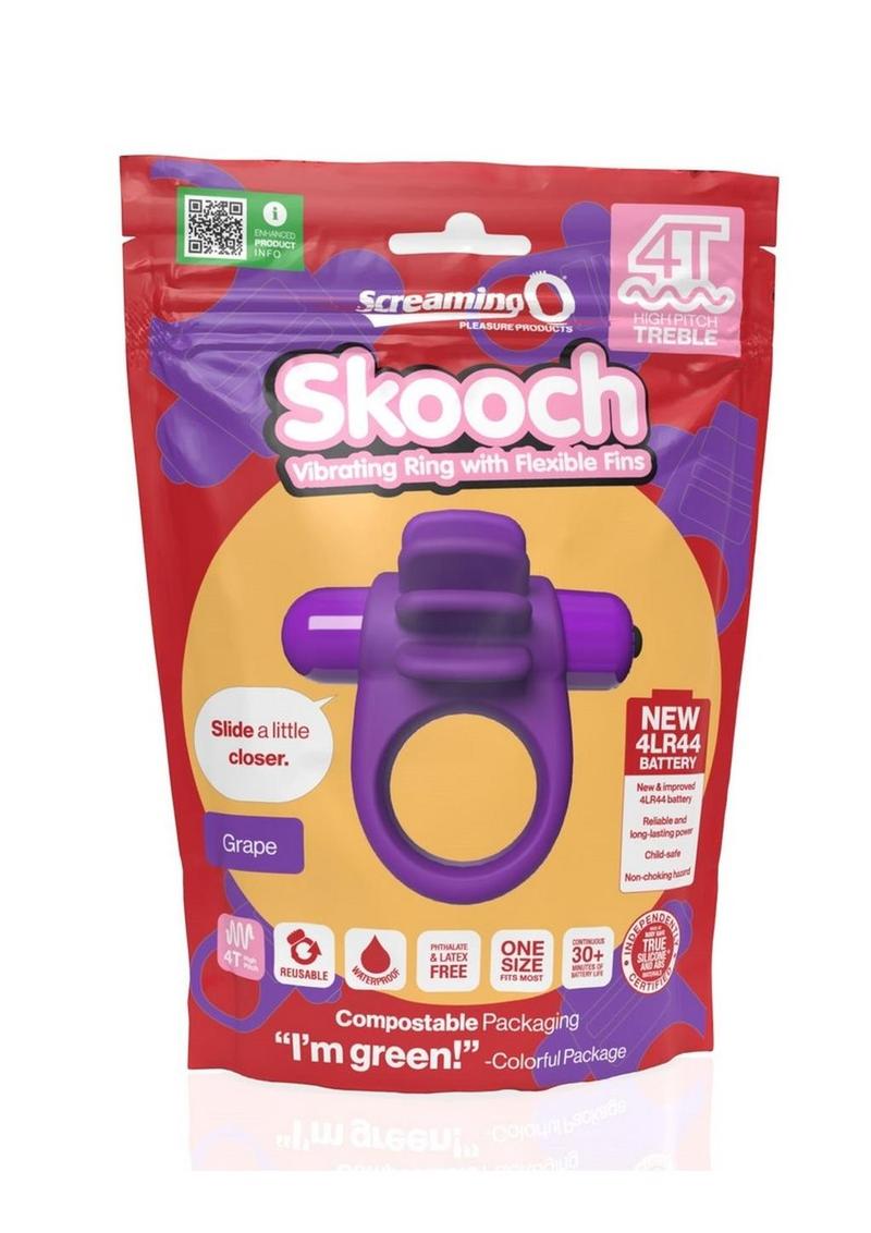 Anillo vibrador para el pene 4T Skooch con estimulador de clítoris - Uva
