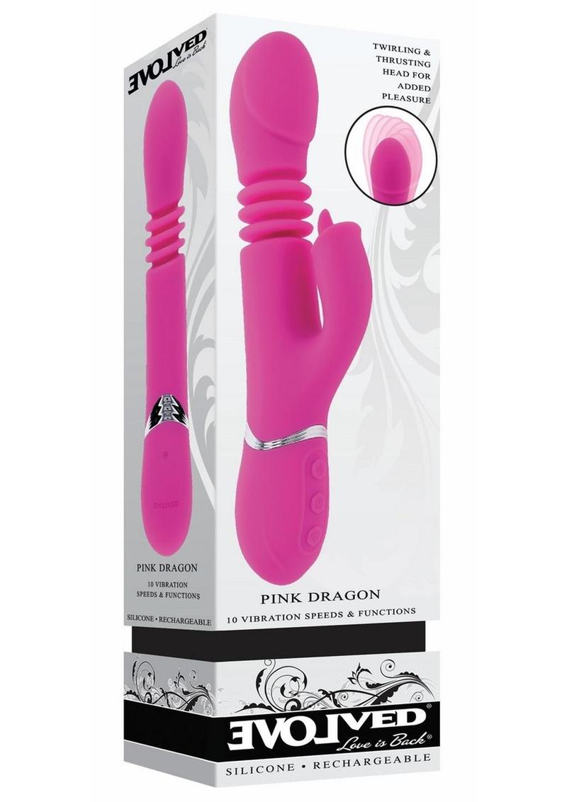 Vibrador multiusuario de silicona recargable Pink Dragon - Rosa