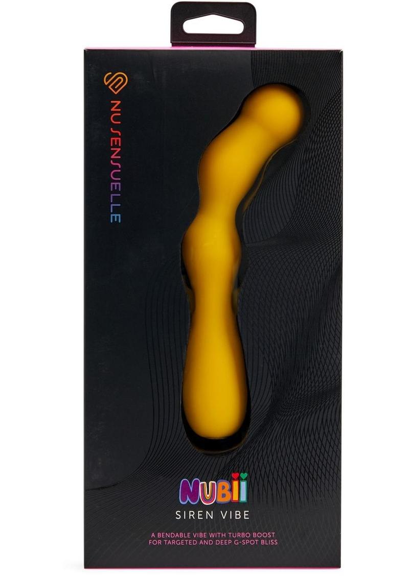 Vibrador de punto G de silicona recargable y flexible Nu Sensuelle Siren Nubii - Amarillo