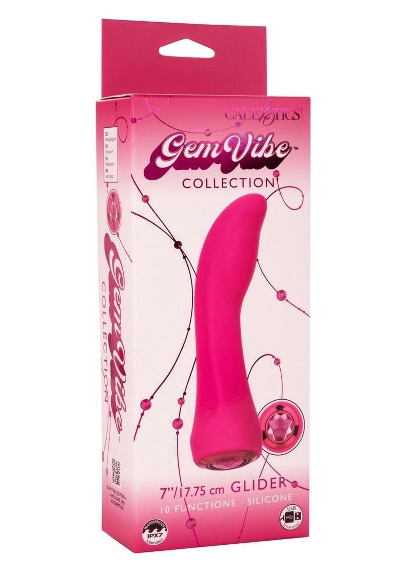 Vibrador de punto G de silicona recargable Gem Vibe Collection Glider - Rosa
