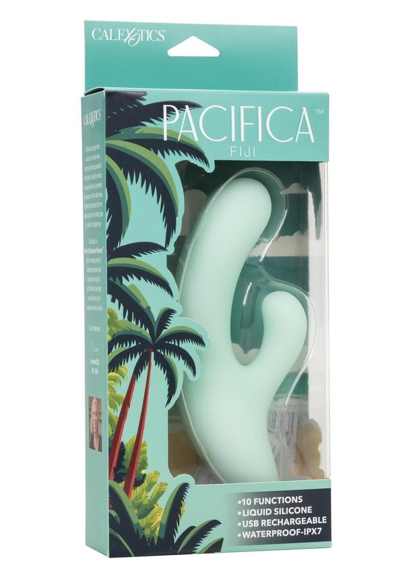 Vibrador de conejo de silicona recargable Pacifica Fiji - Verde