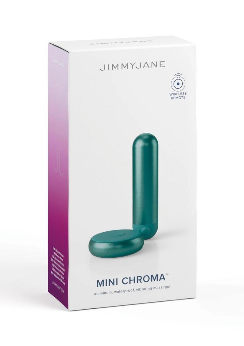JimmyJane Mini Chroma Metal Rechargeable Bullet with Remote Control - Teal