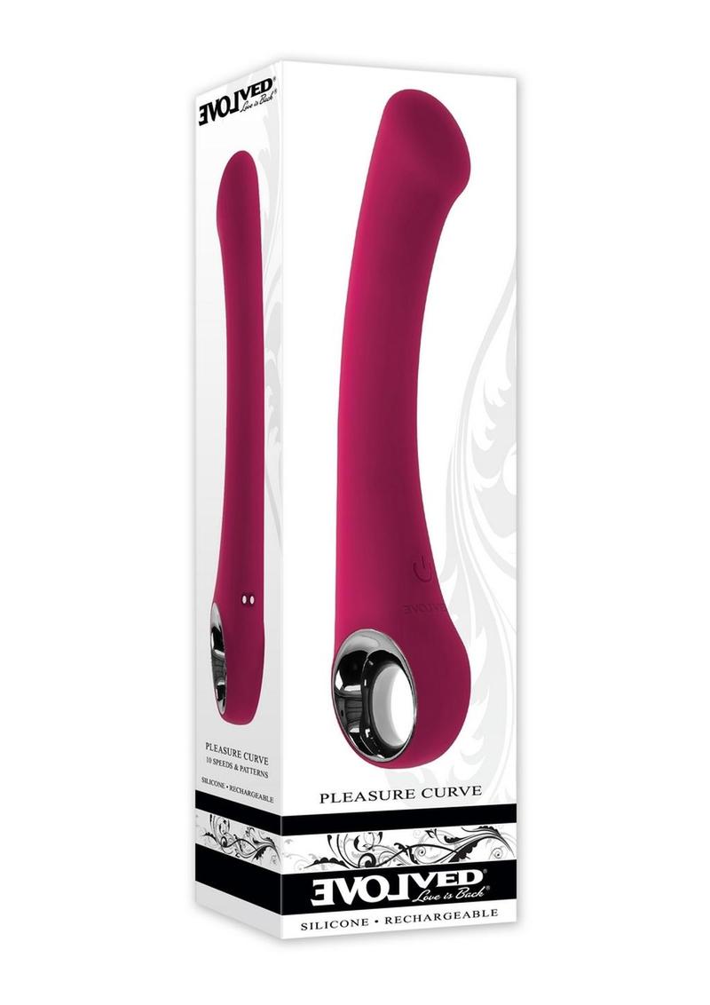 Vibrador de punto G de silicona recargable Pleasure Curve - Rojo