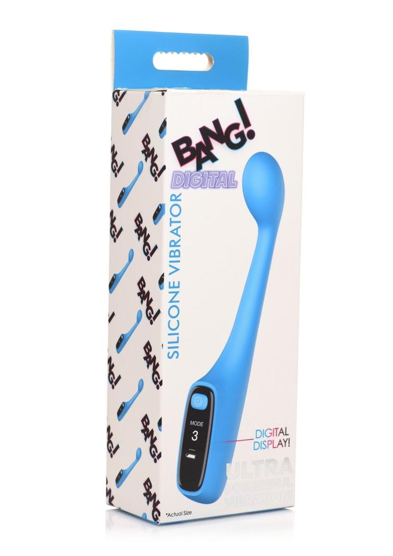 Vibrador digital de silicona recargable Bang! para el punto G - Azul