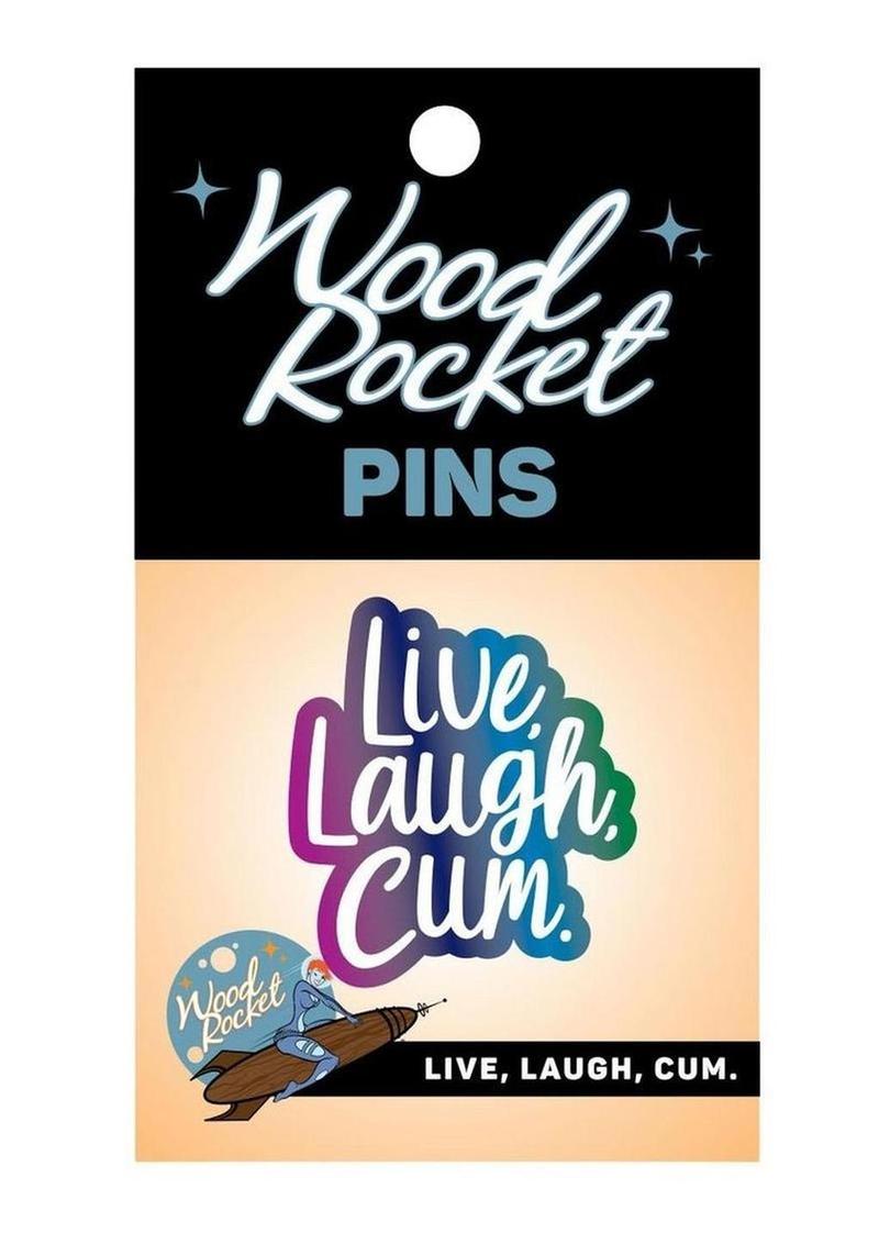 Live, Laugh, Cum Enamel Pin - Multicolor