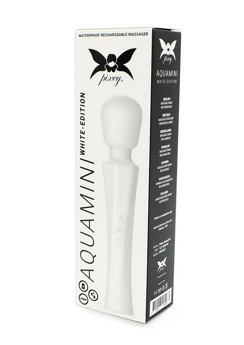 Vibrador corporal de silicona recargable Pixey Aquamini - Edición blanca