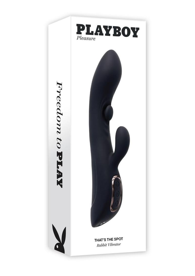 Vibrador de silicona recargable de doble estimulación Playboy That's The Spot - Negro