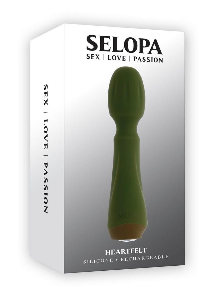 Varita corporal de silicona recargable Selopa Heartfelt - Verde