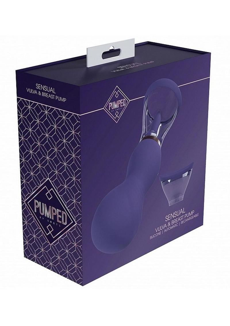 Extractor de leche y vulva automático, recargable, de silicona, de 13 velocidades, Pumped Sensual - Morado