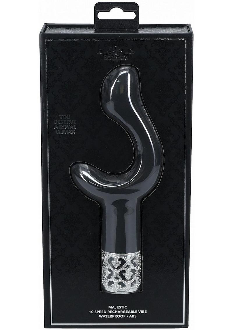 Vibrador de silicona recargable Majestic de Royal Gems - Negro