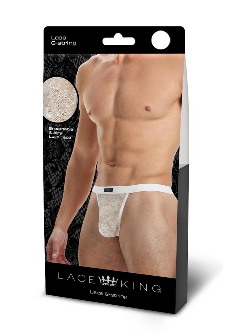 Tanga de encaje Lace King - Talla pequeña/mediana - Blanco