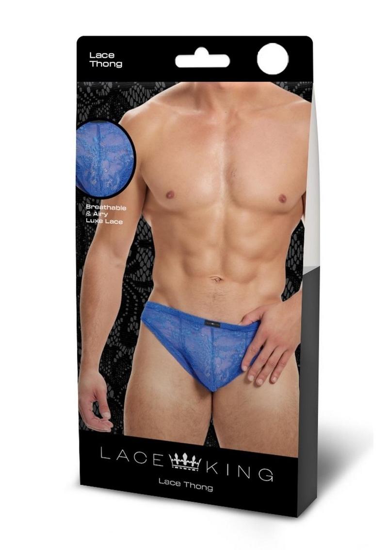 Tanga de encaje Lace King - S/M - Azul