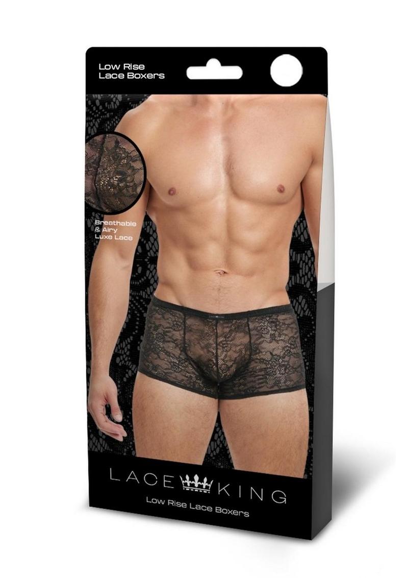 Bóxer de encaje Lace King - Talla mediana/grande - Negro