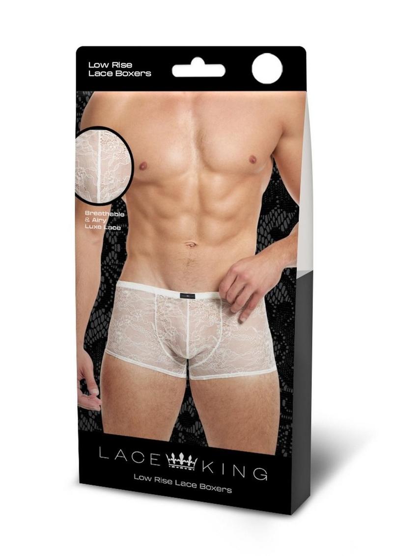 Bóxer de encaje Lace King - Pequeño/Mediano - Blanco