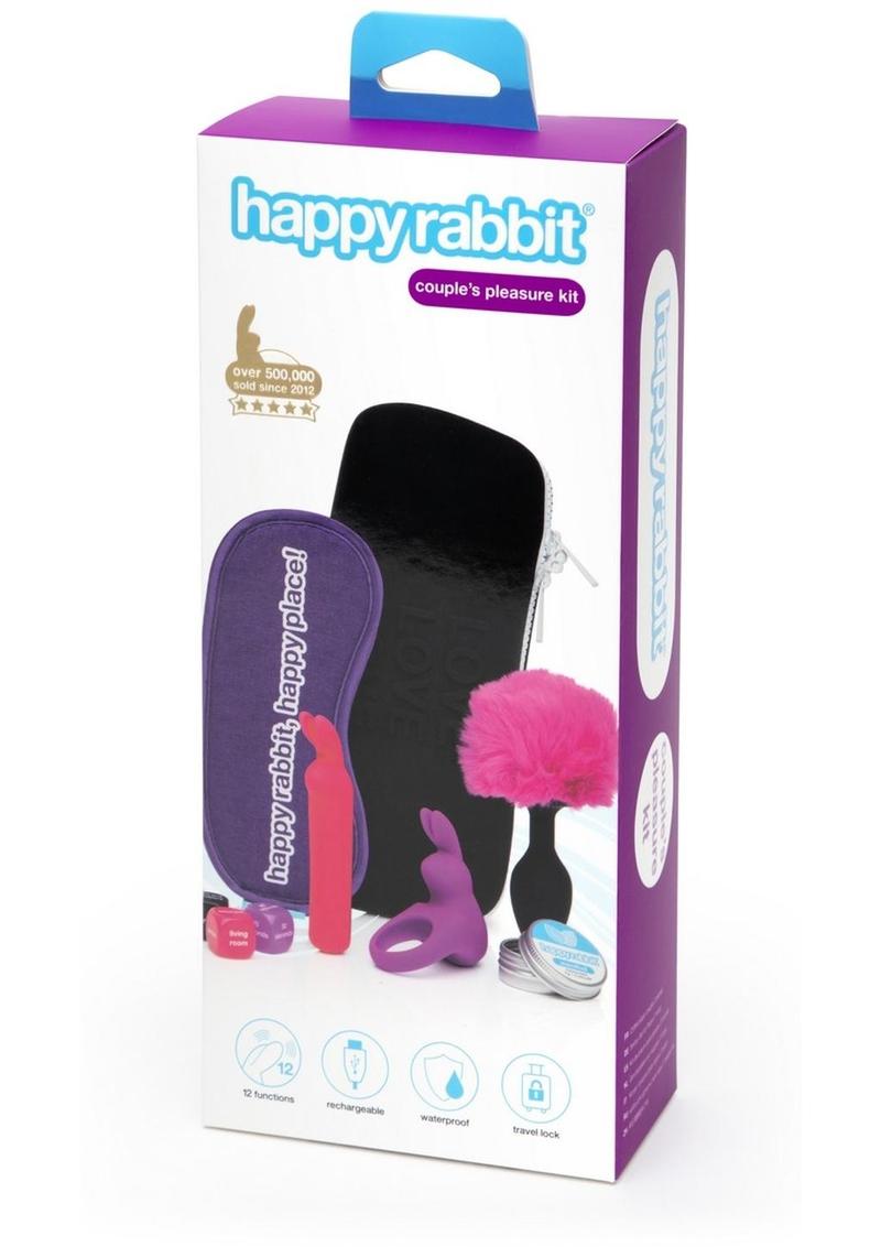 Kit de placer de silicona recargable Happy Rabbit Couples (7 piezas) - Rosa/Morado 
