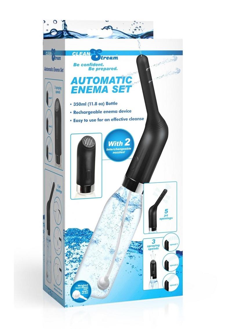 Enema automático recargable Cleanstream - Negro/Transparente