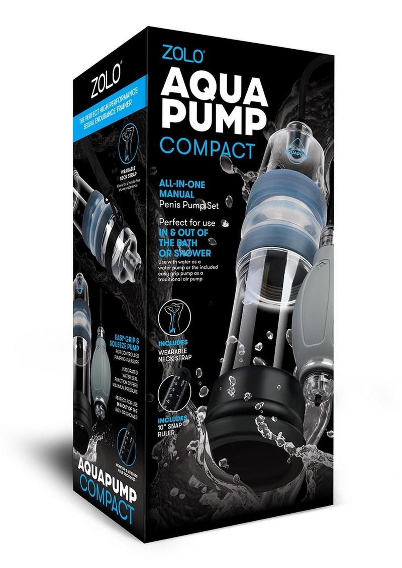 Bomba de pene compacta de silicona Zolo Aquapump - Negro/Azul