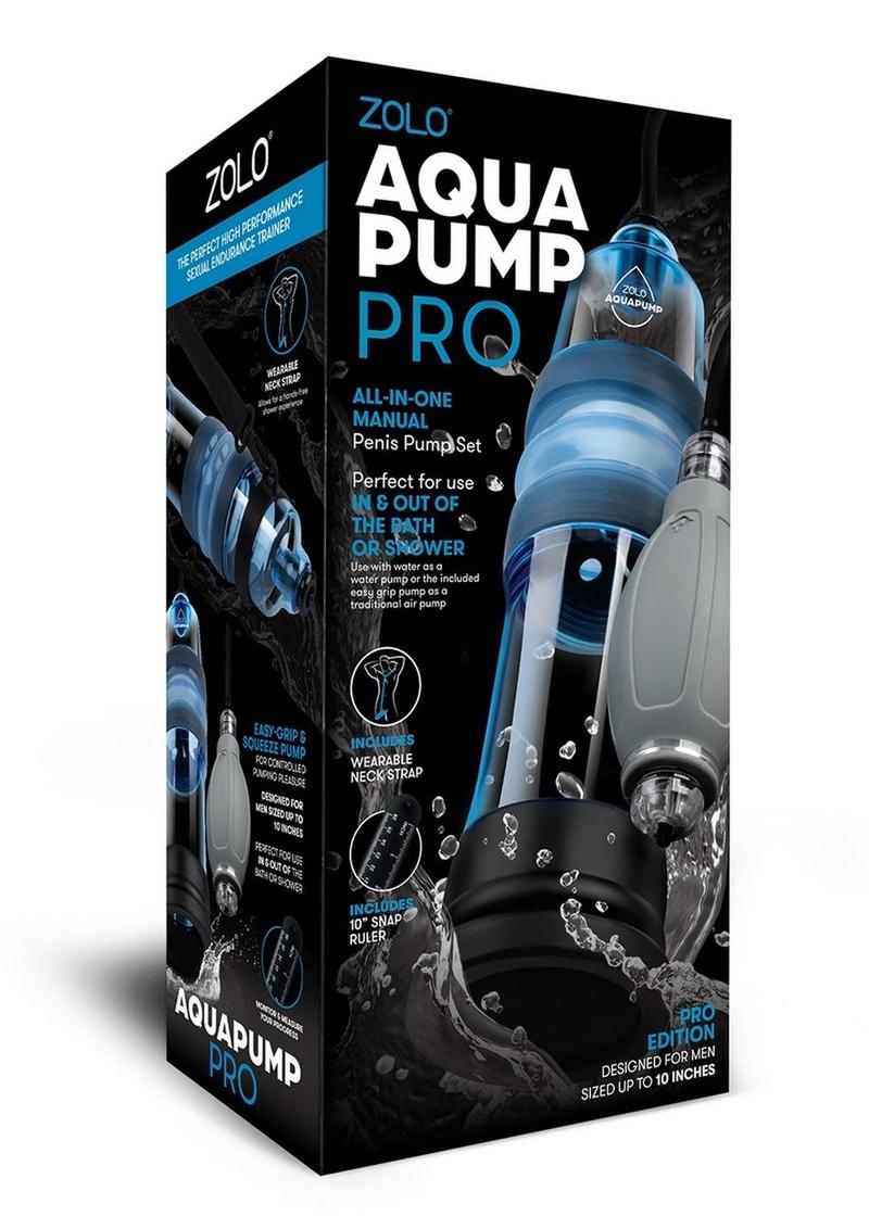 Bomba de pene de silicona Zolo Aquapump Pro - Negro/Azul
