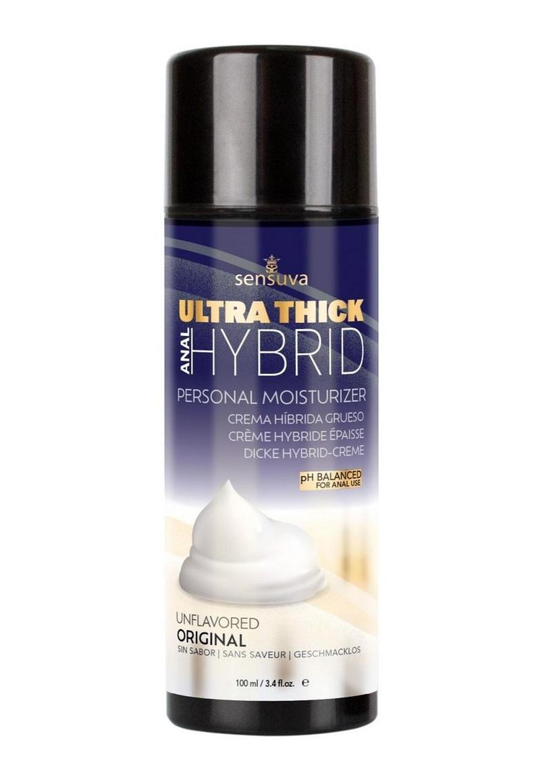 Lubricante anal híbrido ultraespeso Sensuva original sin sabor, 3.4 oz