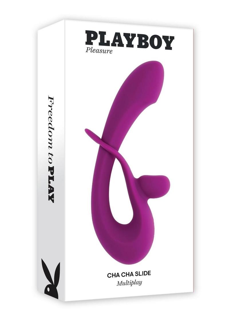 Vibrador doble de silicona recargable Playboy Cha Cha Slide - Morado