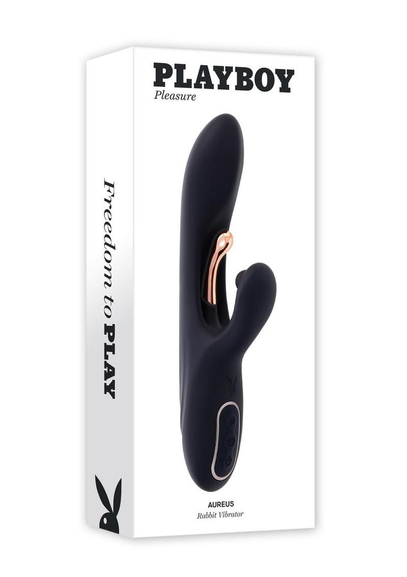 Vibrador recargable de silicona con triple motor Playboy Aureus y control remoto - Negro