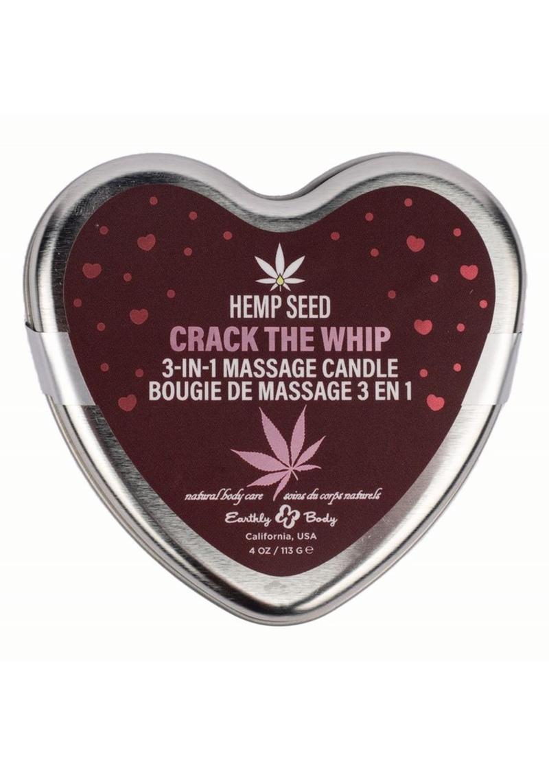Vela de masaje 3 en 1 de semillas de cáñamo para San Valentín 2025, Crack The Whip, 127 g