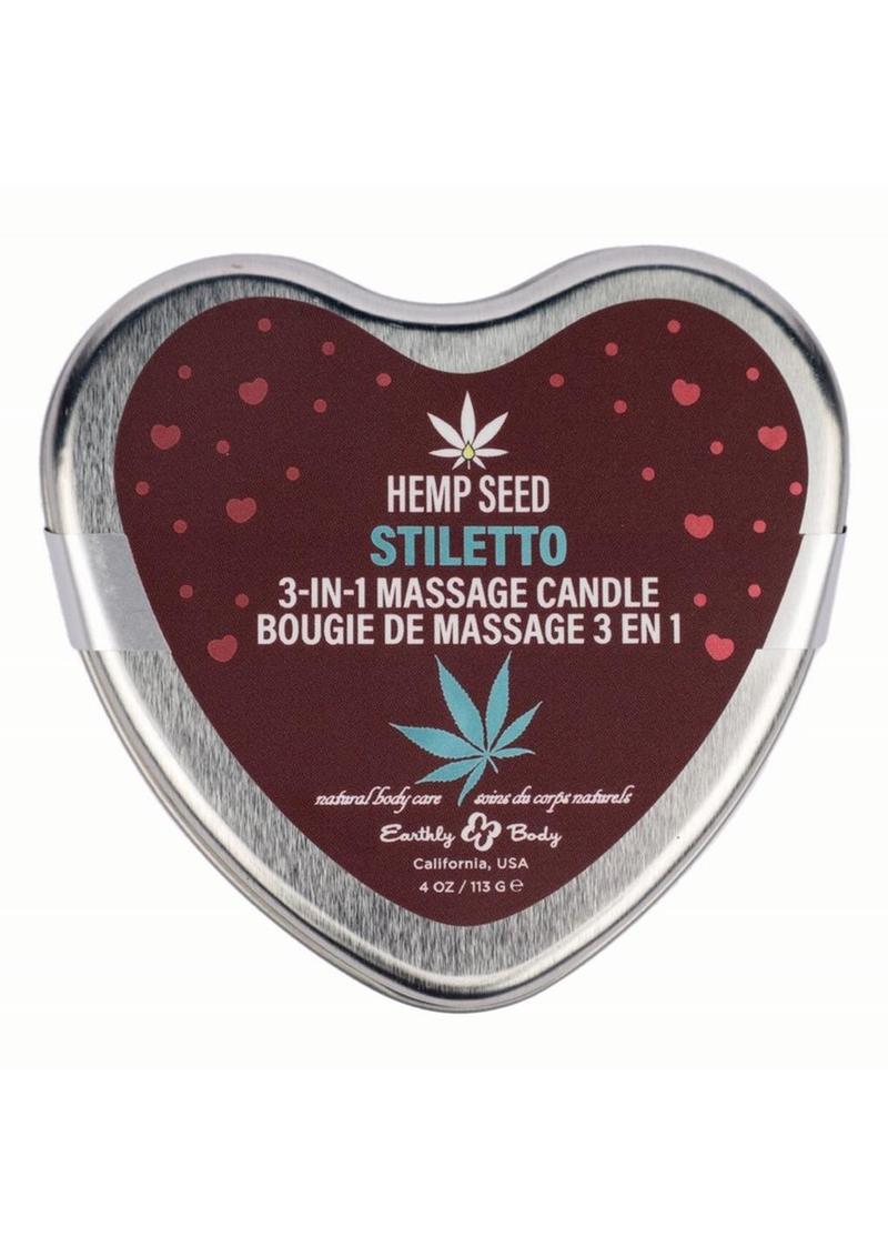 Vela de masaje 3 en 1 de semillas de cáñamo para San Valentín 2025, Stiletto, 127 g