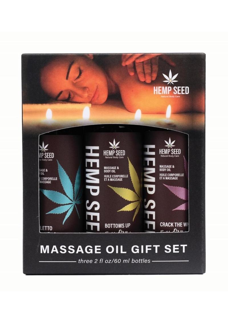 Set de regalo de aceites de masaje de semillas de cáñamo Earthly Body Valentine 2025 con 3 aceites de edición limitada